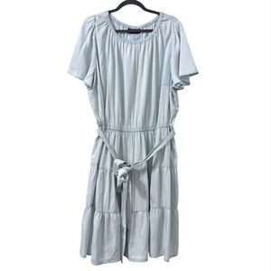 LaneBryant Womens Dress‎ Size 24 Flutter Sleeve Shirred Fit & Flare NWT Coastal